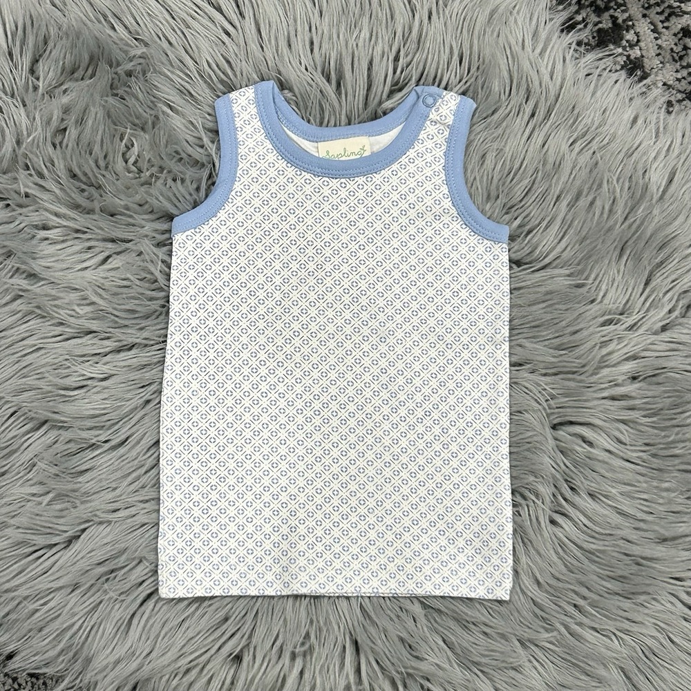 Sapling Boys 100% Organic Cotton Blue Tank Size 0-3 Months NEW